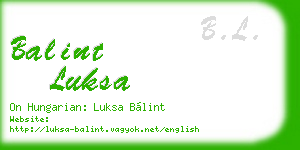 balint luksa business card